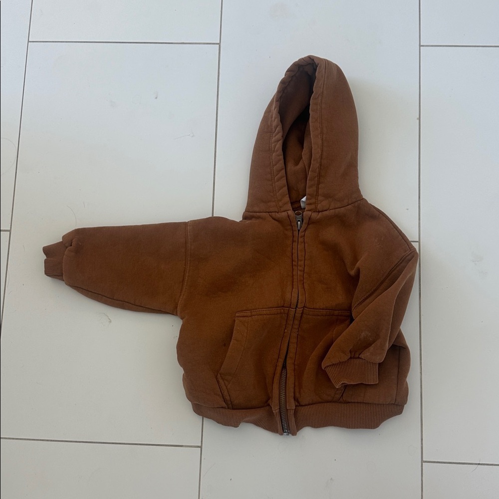 Zara Cozy Brown Kids Hoodie 2/3Y
